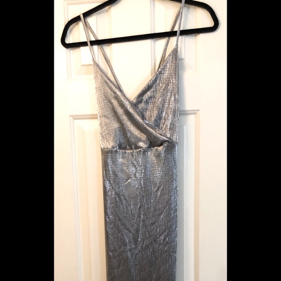 Boohoo Silver Long Dress - Picture 2 of 8